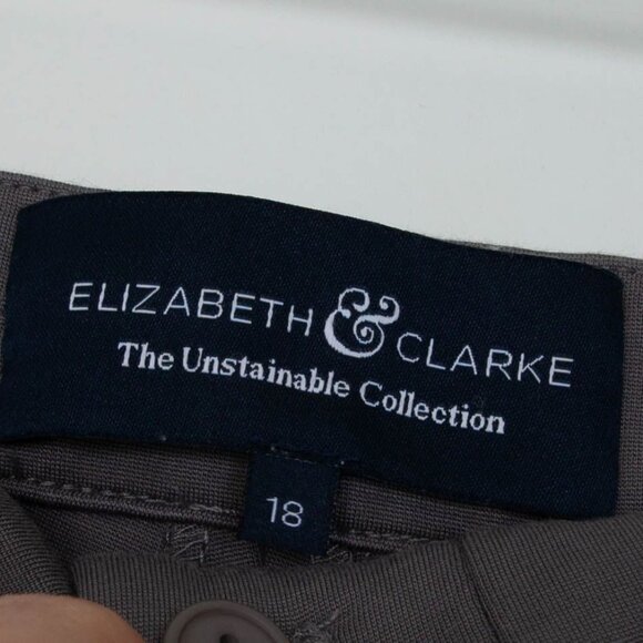 Elizabeth & Clarke Womens The Unstainable Collection Pant Suit Size 18 Gray Work - Picture 13 of 15